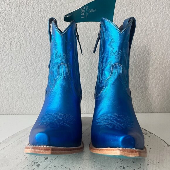 Lane SMOKESHOW Womens Cowboy Bootie 8.5 Blue Western Cowgirl Short Ankle Boots - Picture 5 of 11